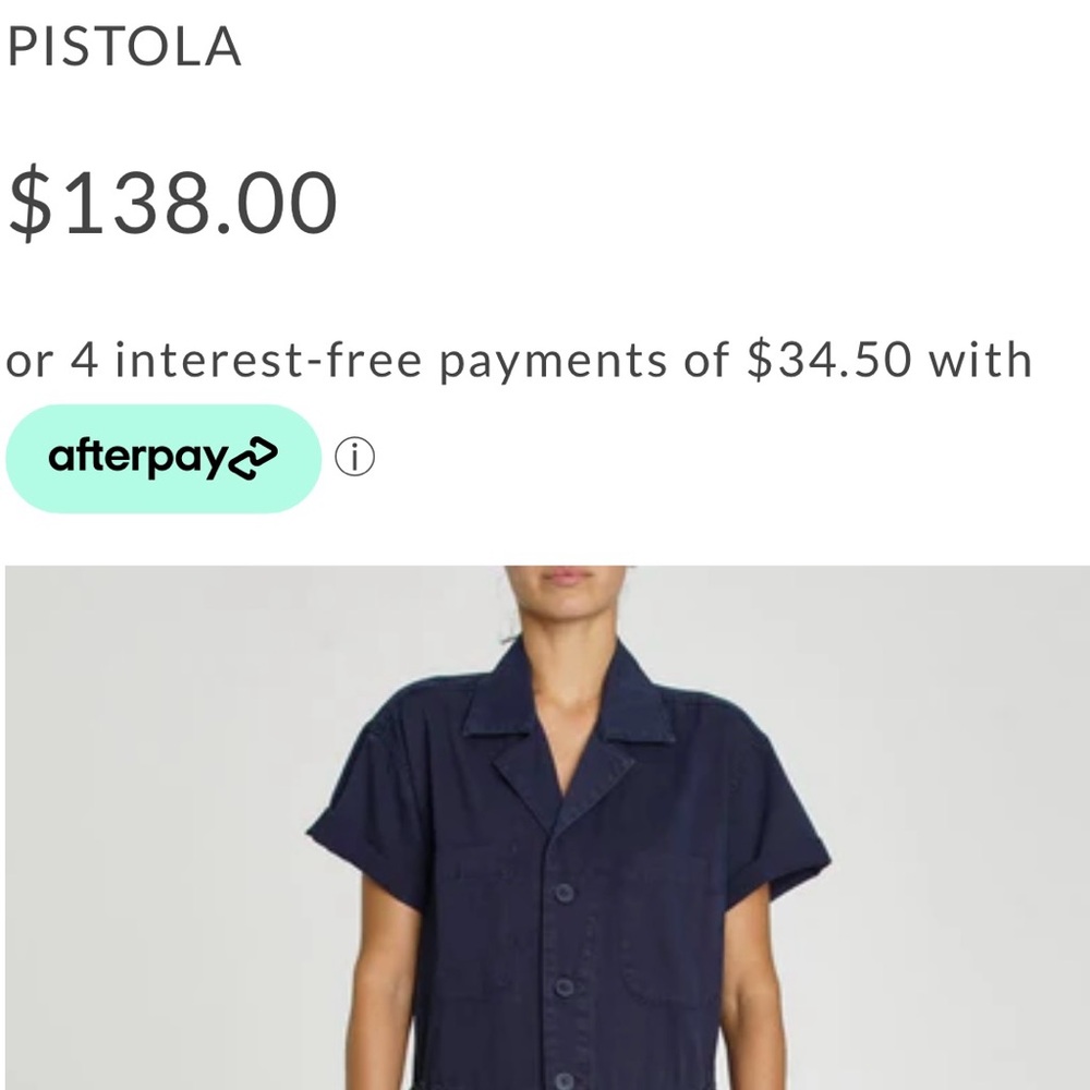 pistola navy short-sleeve utility romper - Picture 4 of 6